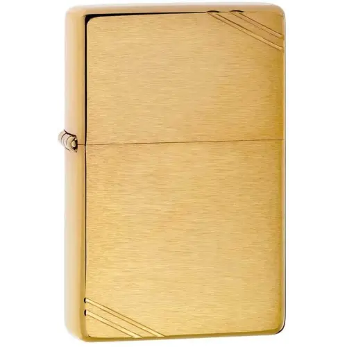 Zippo vintage replica 1935 dorato satinato e decori diagonali - Accendini