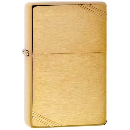 Réplique vintage Zippo 1935 or satiné et décorations diagonales - Briquets - Laiton