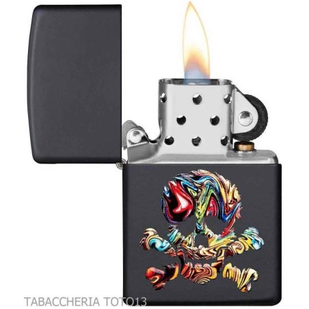 Zippo mit geprägtem farbigem Piratenschädel - Feuerzeuge