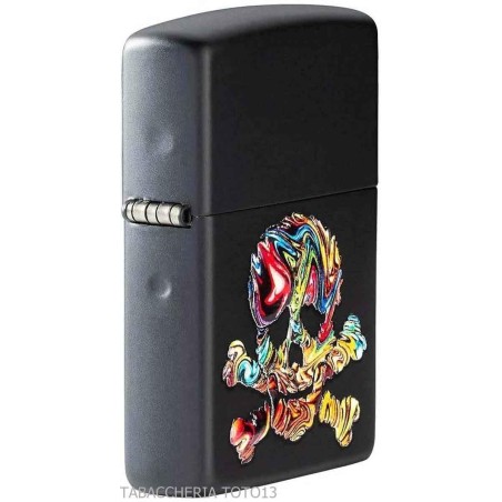 Zippo avec crâne de pirate coloré en relief - Briquets - Laiton
