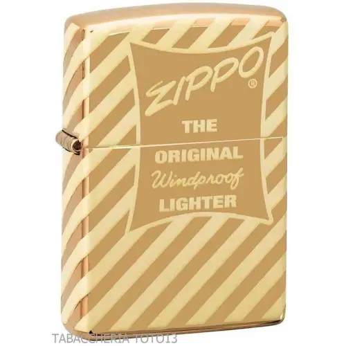 Zippo original vintage 360 ​​degrees shiny gold finish - Lighters - Brass