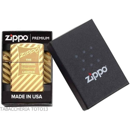 Zippo original vintage acabado dorado brillante de 360 ​​grados - Alumbradores
