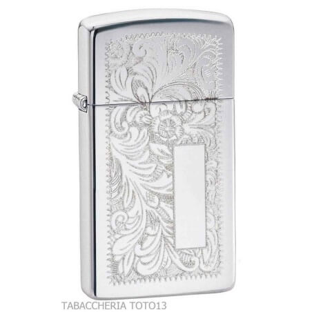 Zippo slim Venetian polished chrome finish