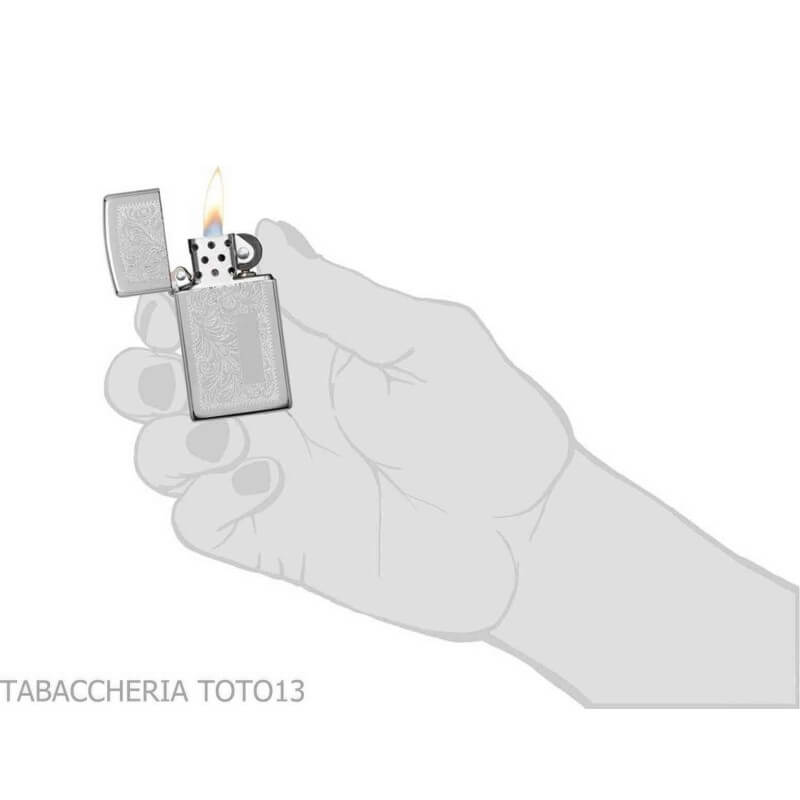 Zippo delgado acabado en cromo pulido veneciano - Zippo