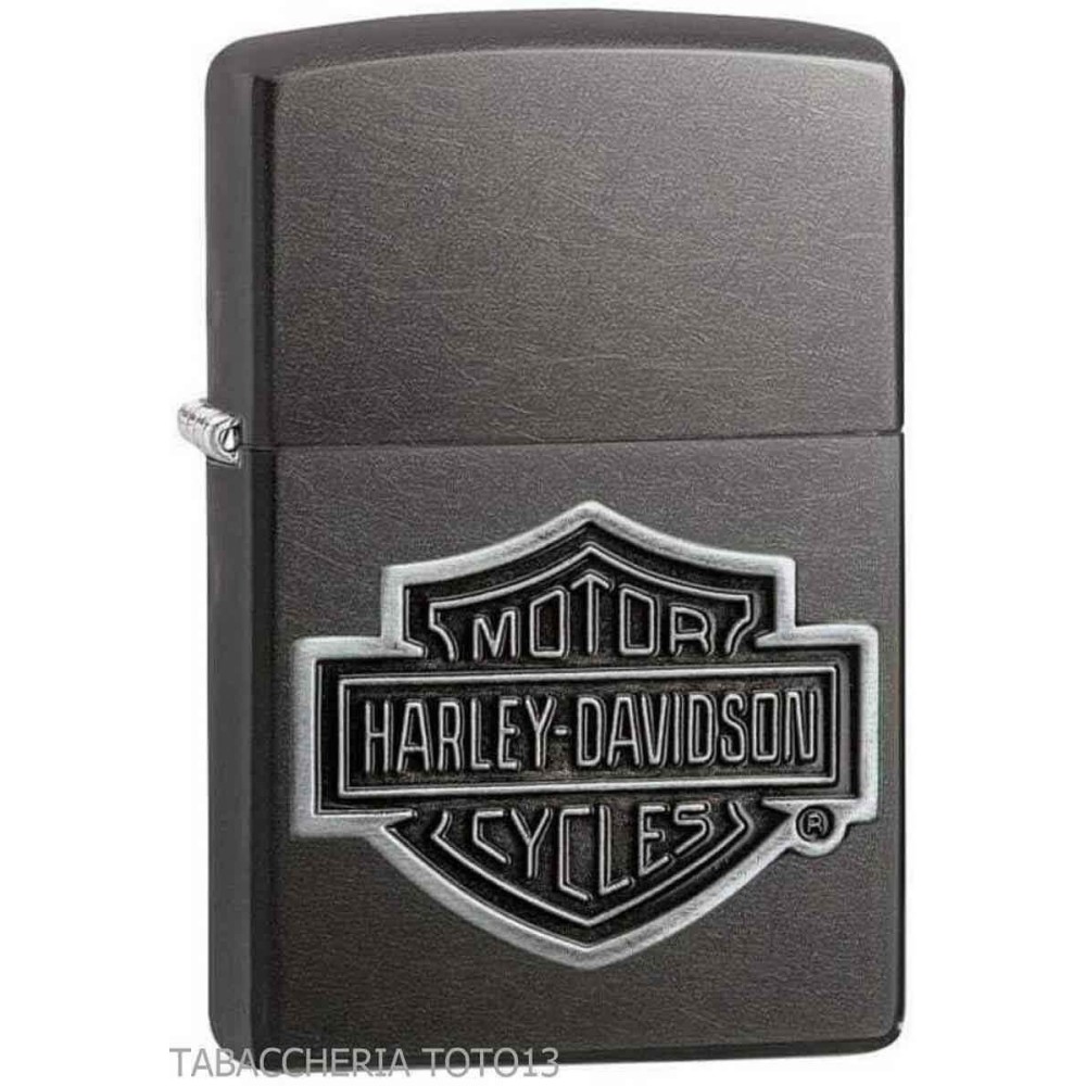 Zippo Harley Davidson bar & shield plate on black ice chrome - Lighters - Brass
