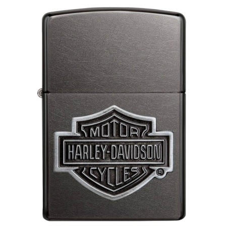 Zippo Harley Davidson bar & shield plate on black ice chrome - Lighters - Brass