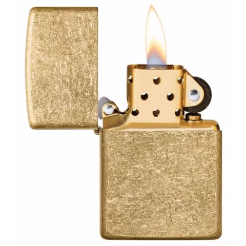 Zippo Tumbled Brass aus antikem Messing - Feuerzeuge