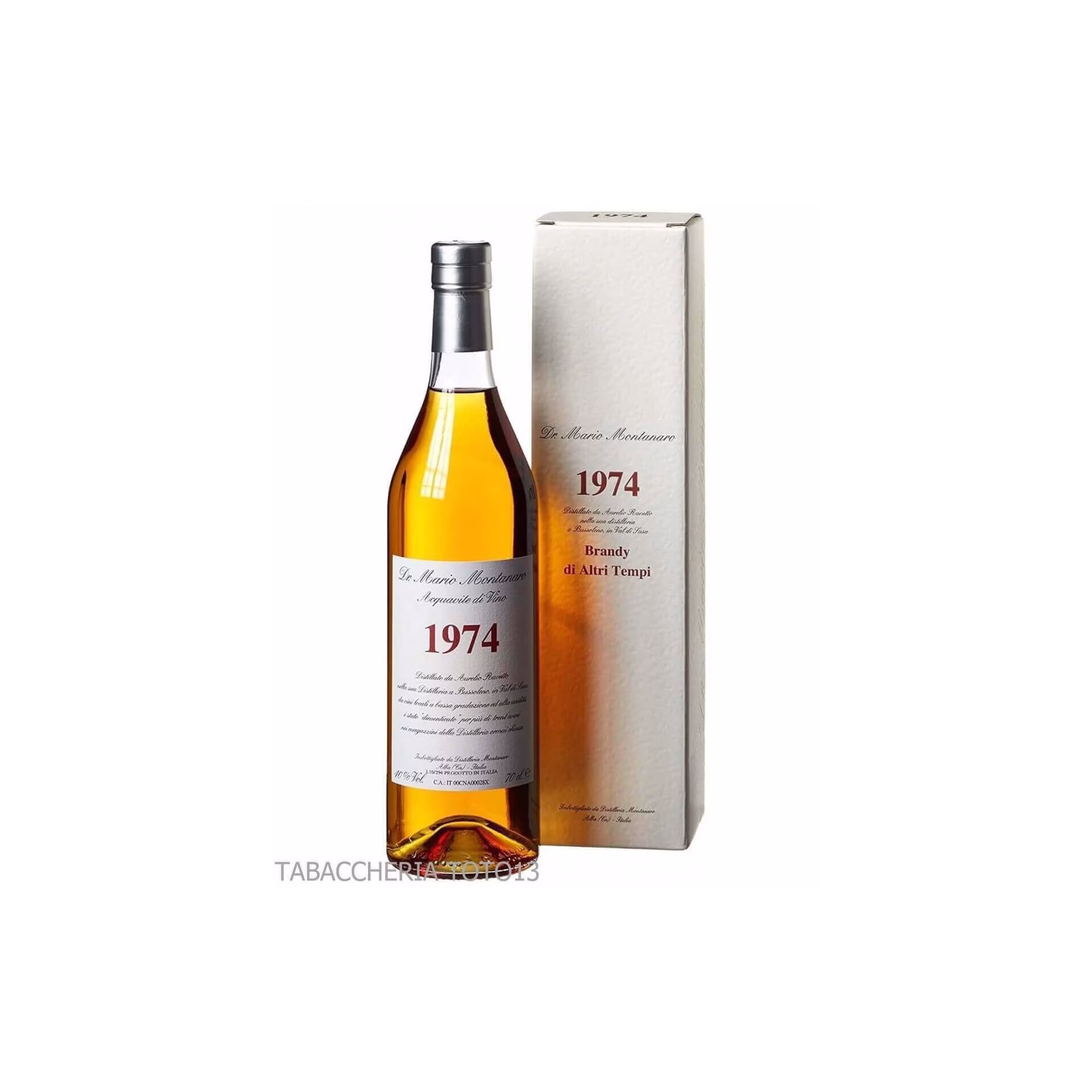 Hochwertiger Brandy 1974 Distilleria Montanaro Vol. 40% Cl.70 - Destilliert