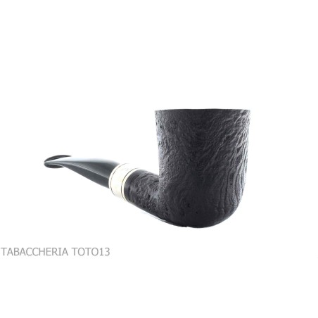 Pipe Brave Heart forme Dublin semi-courbe noire sablée - Pipe Pour le Tabac - Racine naturelle