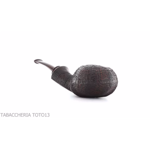 Gabriele Pipemaker, peach-shaped snuffbox in sandblasted briar, Tartaruga line - Tobacco Pipes - Natural root
