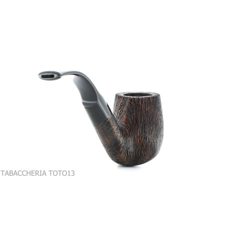 Brebbia Tundra pipe courbé forme de billard bruyère peignée - Pipe Pour le Tabac - Racine naturelle