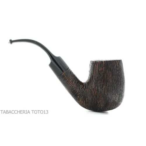 Brebbia Tundra pipe courbé forme de billard bruyère peignée - Pipe Pour le Tabac - Racine naturelle
