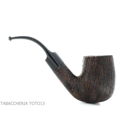 Brebbia Tundra pipe courbé forme de billard bruyère peignée - Pipe Pour le Tabac - Racine naturelle