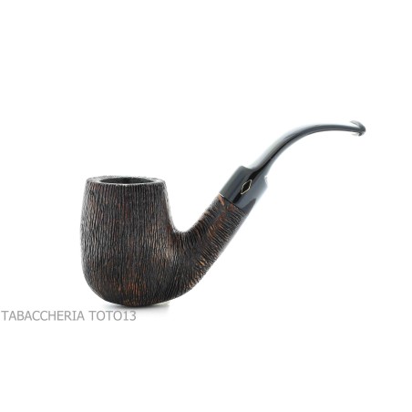 Brebbia Tundra pipe courbé forme de billard bruyère peignée - Pipe Pour le Tabac - Racine naturelle