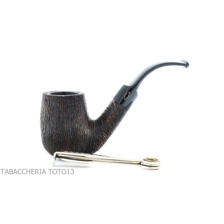 Brebbia Tundra pipe courbé forme de billard bruyère peignée - Pipe Pour le Tabac - Racine naturelle