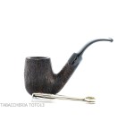 Brebbia Tundra pipe courbé forme de billard bruyère peignée - Pipe Pour le Tabac - Racine naturelle