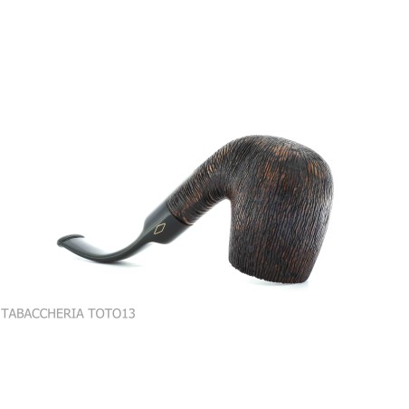 Brebbia Tundra pipe courbé forme de billard bruyère peignée - Pipe Pour le Tabac - Racine naturelle