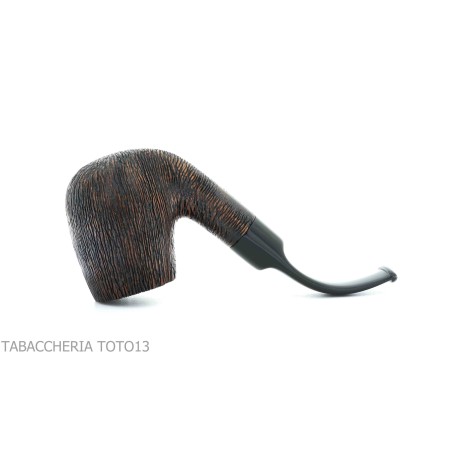 Brebbia Tundra pipe courbé forme de billard bruyère peignée - Pipe Pour le Tabac - Racine naturelle