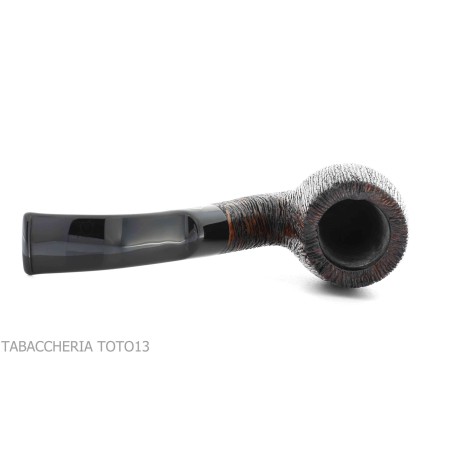 Brebbia Tundra pipe courbé forme de billard bruyère peignée - Pipe Pour le Tabac - Racine naturelle