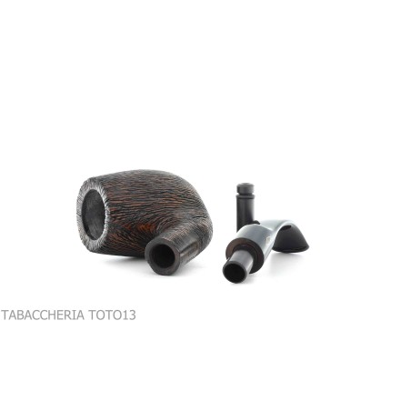 Brebbia Tundra pipe courbé forme de billard bruyère peignée - Pipe Pour le Tabac - Racine naturelle