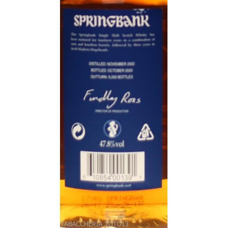 Springbank 17 Y.O. Madeira wood Vol.47,8% Cl.70 Springbank Distillery Whisky