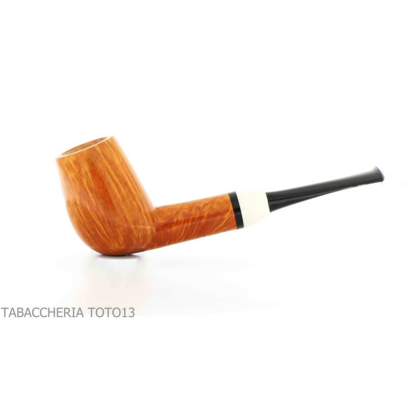 Gheppo pipe billiard cutty shape with glossy natural briar finish - Gheppo Italian Pipes