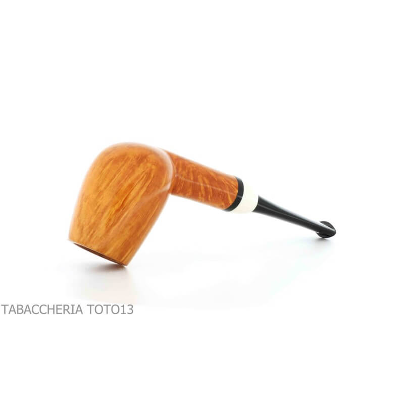 Gheppo pipe billiard cutty shape with glossy natural briar finish - Gheppo Italian Pipes