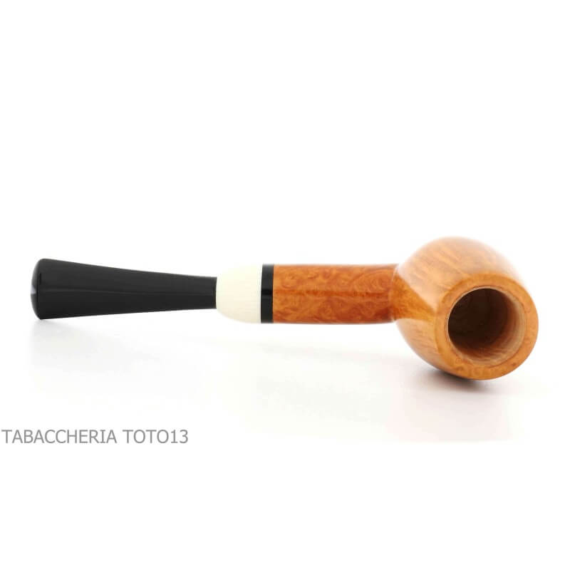 Gheppo pipe billiard cutty shape with glossy natural briar finish - Gheppo Italian Pipes