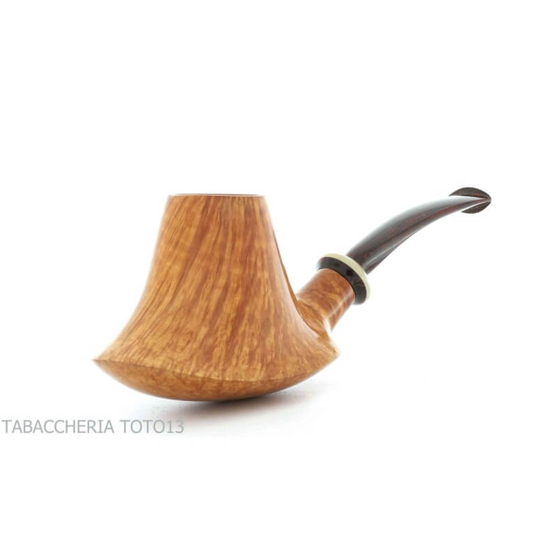 Pipa de Gheppo en forma de volcán con acabado de brezo natural brillante - Gheppo Italian Pipes