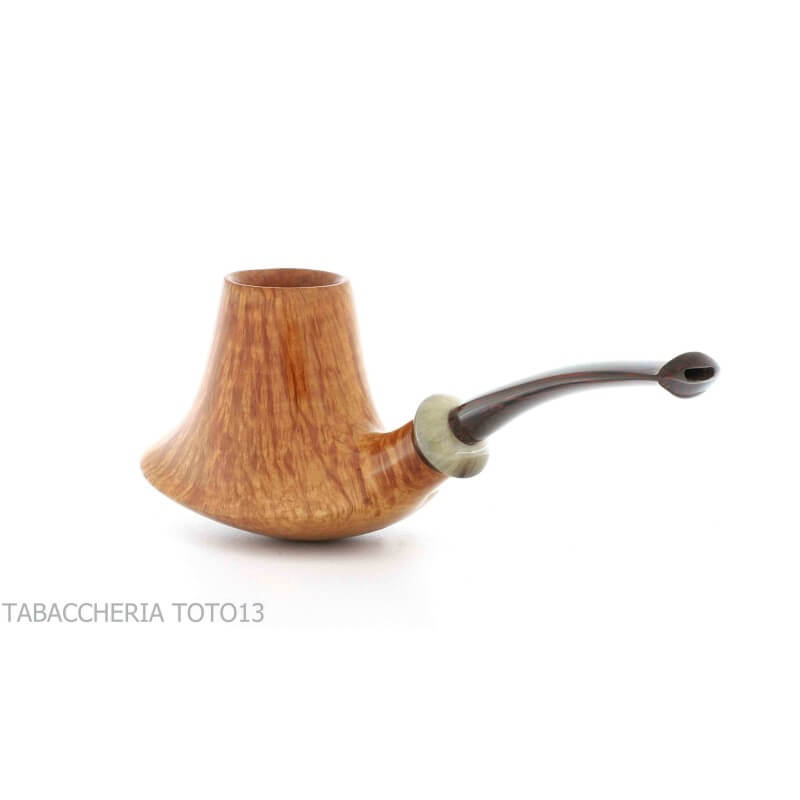 Forme de volcan de pipe de Gheppo avec la finition naturelle brillante de bruyère - Gheppo Italian Pipes