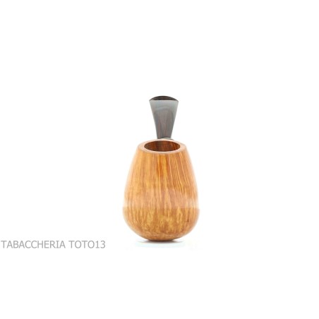 Gheppo semi-curved brandy shaped pipe with glossy natural briar finish-Gheppo Italian Pipes