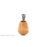 Gheppo semi-curved brandy shaped pipe with glossy natural briar finish-Gheppo Italian Pipes