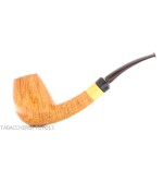 Gheppo semi-curved brandy shaped pipe with glossy natural briar finish-Gheppo Italian Pipes