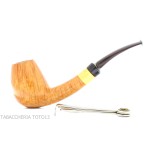 Gheppo semi-curved brandy shaped pipe with glossy natural briar finish-Gheppo Italian Pipes