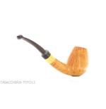 Gheppo semi-curved brandy shaped pipe with glossy natural briar finish-Gheppo Italian Pipes