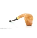 Gheppo semi-curved brandy shaped pipe with glossy natural briar finish-Gheppo Italian Pipes