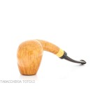 Gheppo semi-curved brandy shaped pipe with glossy natural briar finish-Gheppo Italian Pipes
