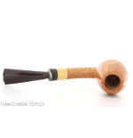 Gheppo semi-curved brandy shaped pipe with glossy natural briar finish-Gheppo Italian Pipes