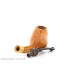 Gheppo semi-curved brandy shaped pipe with glossy natural briar finish-Gheppo Italian Pipes