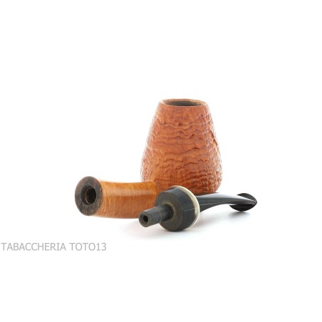 Gheppo halbgebogene Brandypfeife mit sandgestrahltem Bruyère-Finish-Gheppo Italian Pipes
