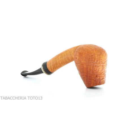 Gheppo halbgebogene Brandypfeife mit sandgestrahltem Bruyère-Finish-Gheppo Italian Pipes