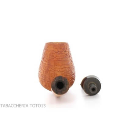 Gheppo semi-curved brandy shaped pipe with sandblasted briar finish