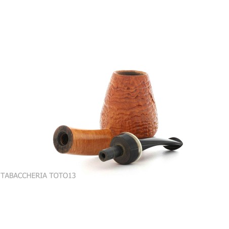 Gheppo halbgebogene Brandypfeife mit sandgestrahltem Bruyère-Finish-Gheppo Italian Pipes