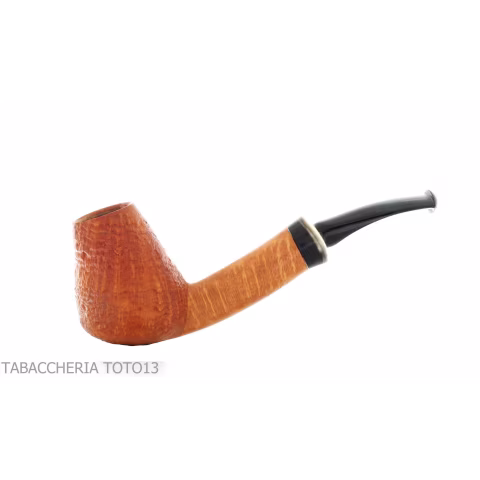 Gheppo halbgebogene Brandypfeife mit sandgestrahltem Bruyère-Finish-Gheppo Italian Pipes