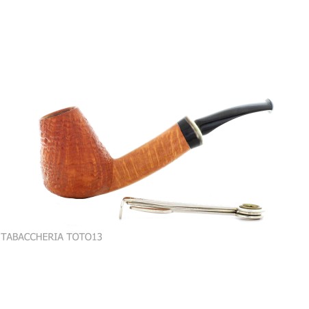 Gheppo halbgebogene Brandypfeife mit sandgestrahltem Bruyère-Finish-Gheppo Italian Pipes