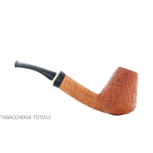 Gheppo semi-curved brandy shaped pipe with sandblasted briar finish - Tobacco Pipes - Natural root