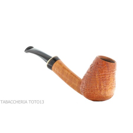 Gheppo halbgebogene Brandypfeife mit sandgestrahltem Bruyère-Finish-Gheppo Italian Pipes