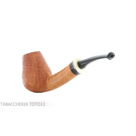 Gheppo halbgebogene Brandypfeife mit sandgestrahltem Bruyère-Finish-Gheppo Italian Pipes