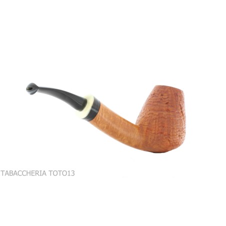Gheppo halbgebogene Brandypfeife mit sandgestrahltem Bruyère-Finish-Gheppo Italian Pipes