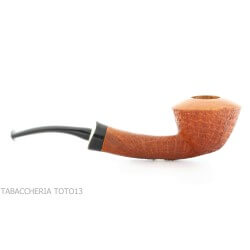 Gheppo semi-curved Dublin shaped pipe with sandblasted briar finish
